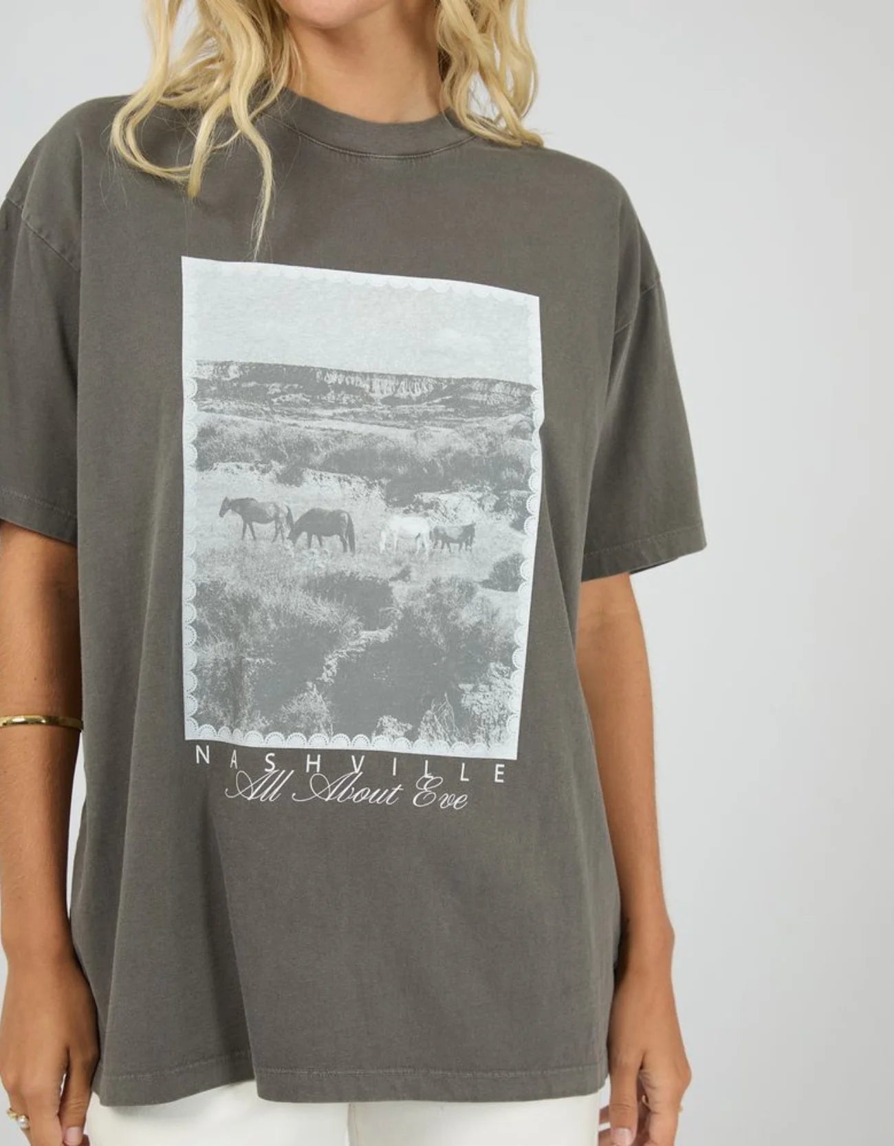 ALL ABOUT EVE Nashville Relaxed Tee Charcoal