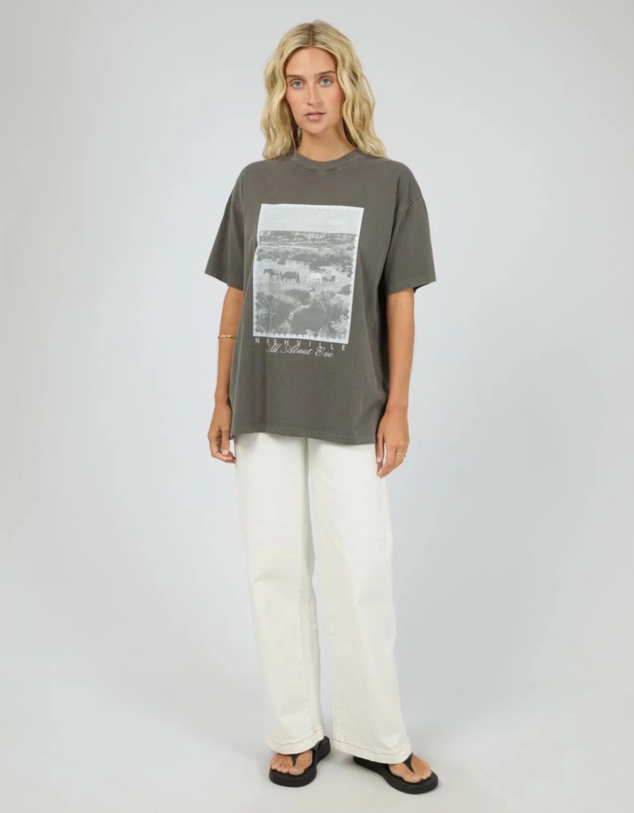 ALL ABOUT EVE Nashville Relaxed Tee Charcoal