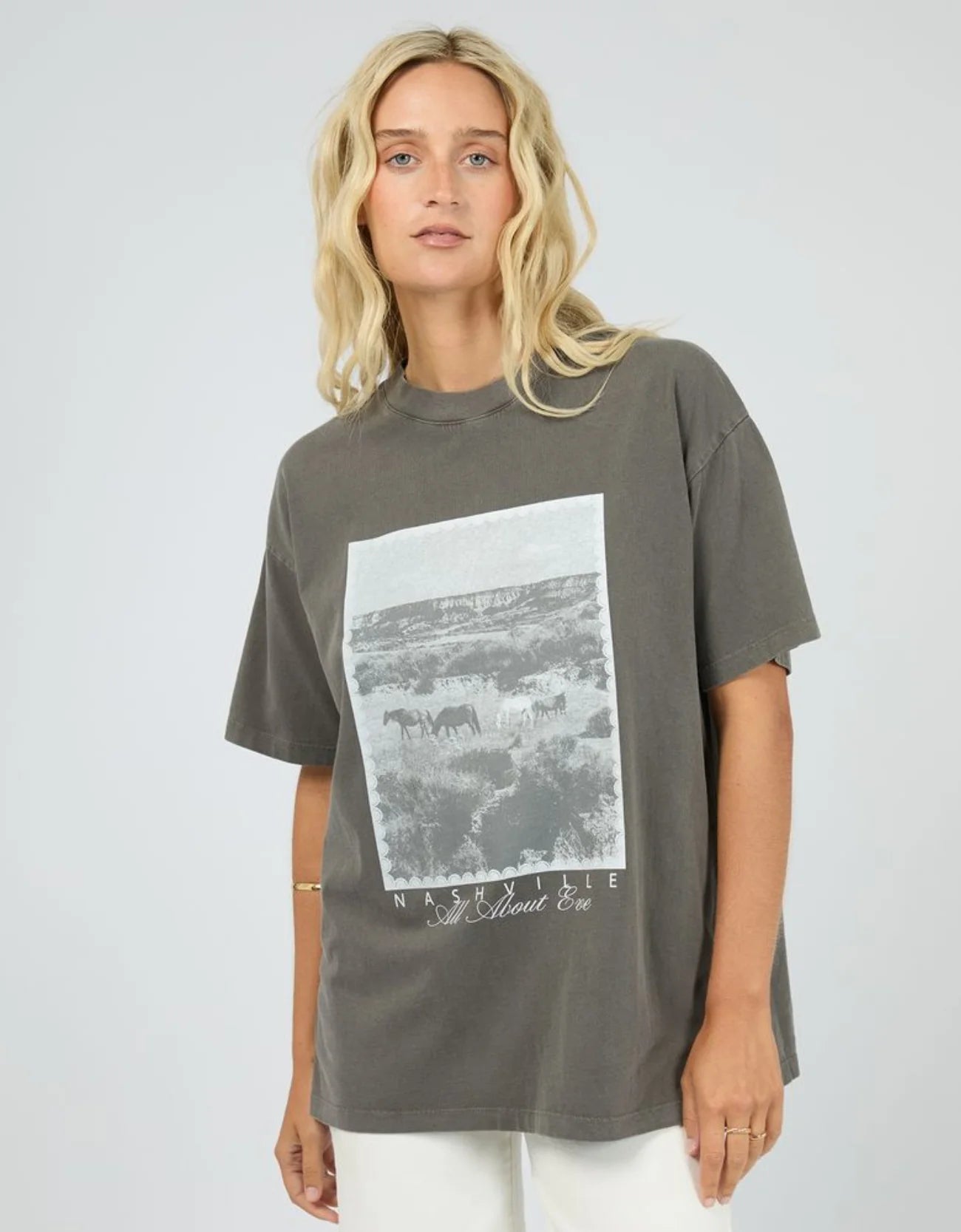 ALL ABOUT EVE Nashville Relaxed Tee Charcoal