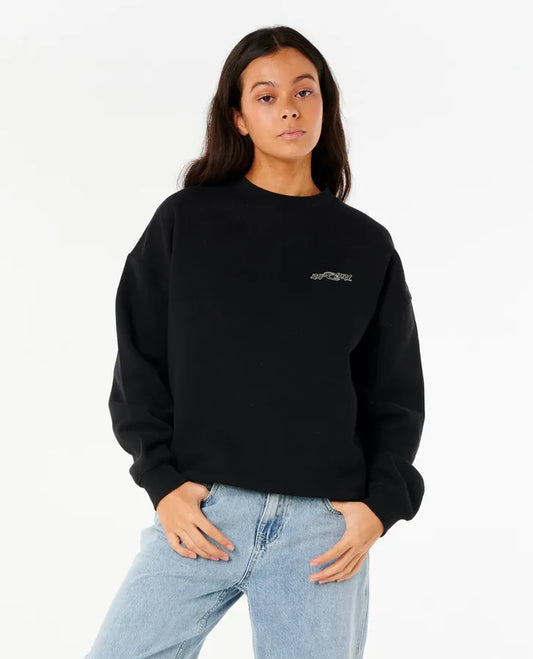 Rip Curl Neon Diamond Heritage Crew Black