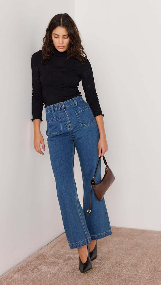 MINK PINK Nora Bootcut Denim Jean