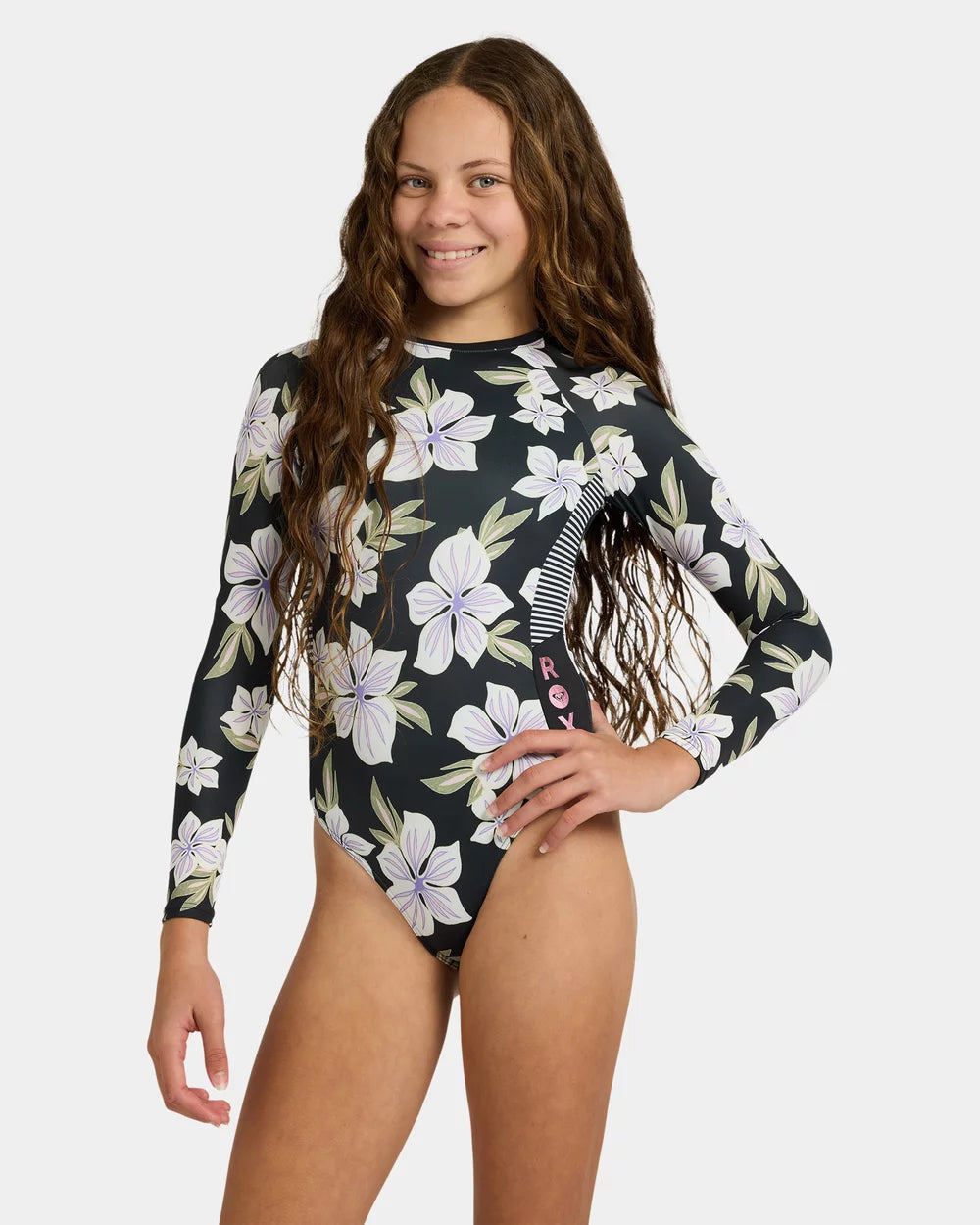 ROXY Girl Of the Pacific Long Sleeve One Piece Swimsuit