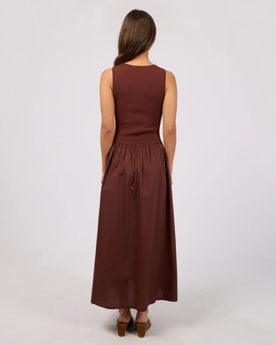 SILENT THEORY Ollie Scoop Neck Maxi Dress Cherry