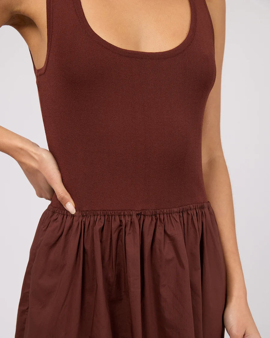 SILENT THEORY Ollie Scoop Neck Maxi Dress Cherry