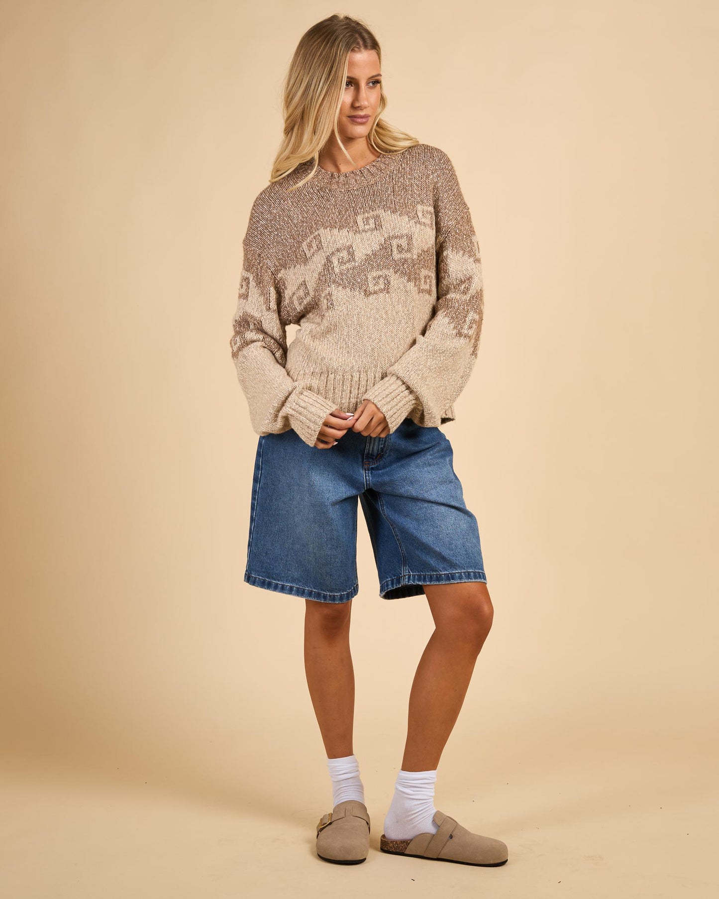 RIP CURL Pacific Coast Knit Sweater Brown