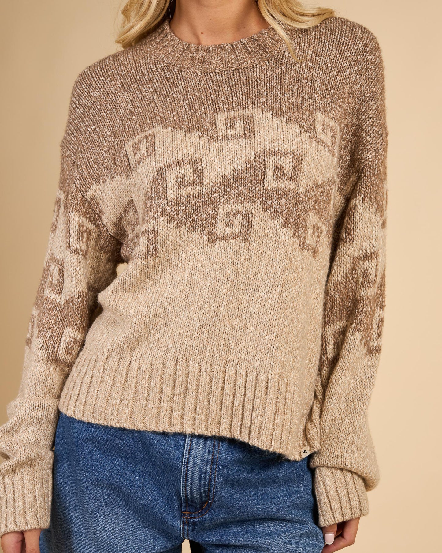 RIP CURL Pacific Coast Knit Sweater Brown