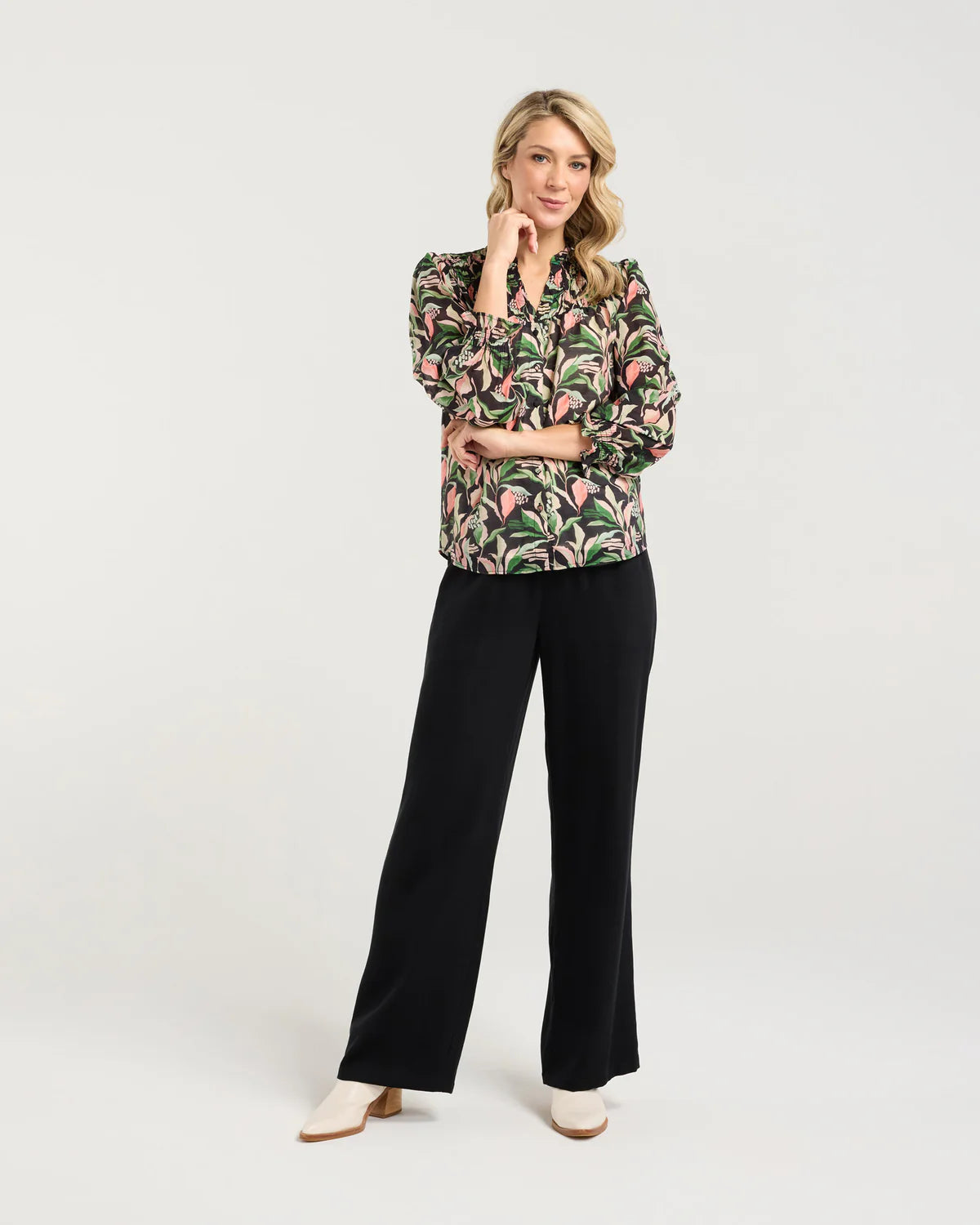 BLACKSTONE Patti Stitched Pleat Blouse