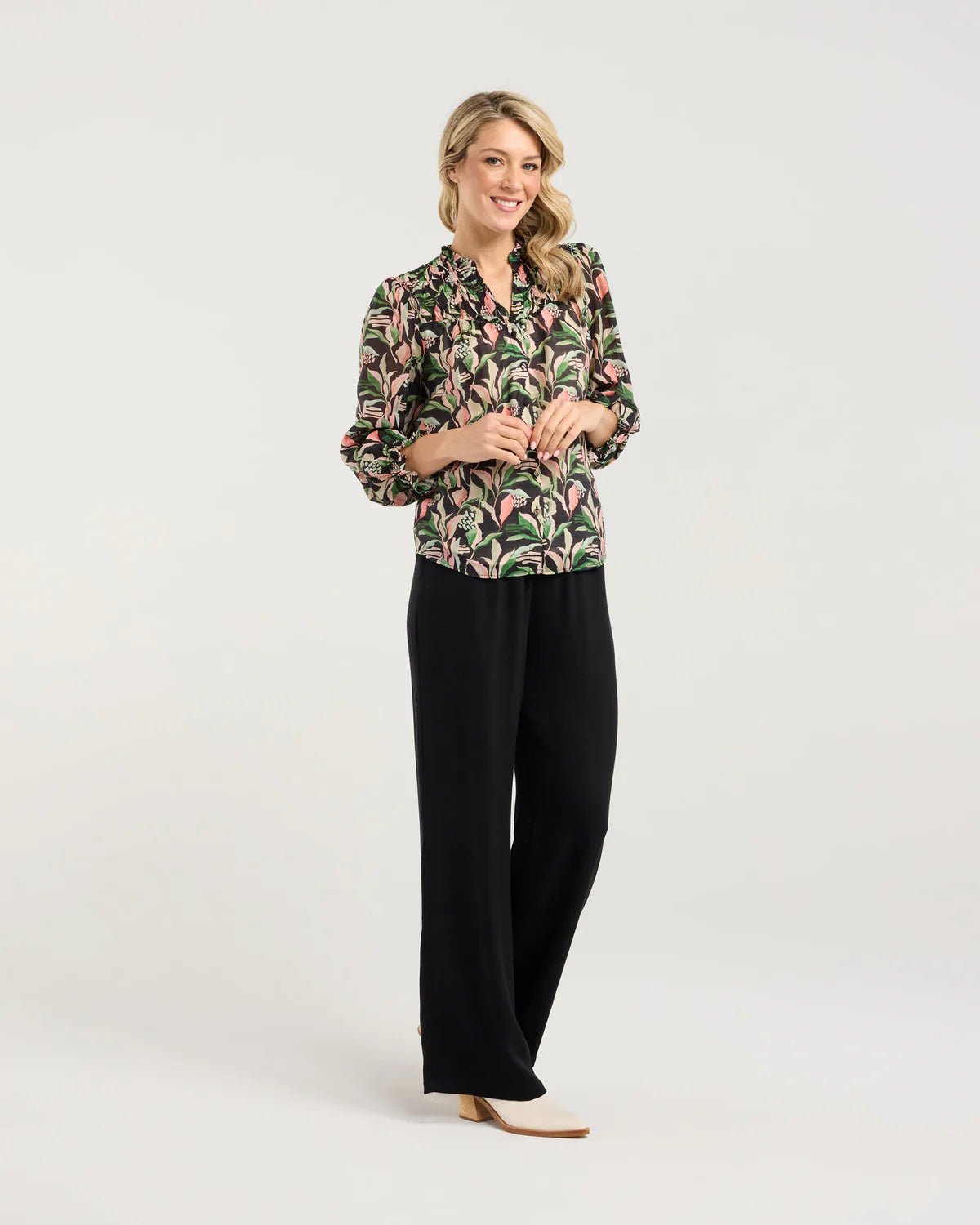 BLACKSTONE Patti Stitched Pleat Blouse