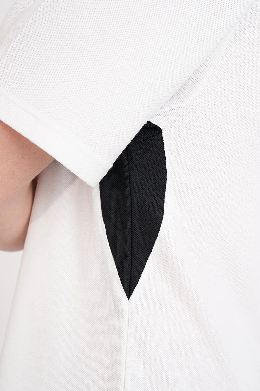 HUFFER GOLF Pique Panel Polo Shirt Chalk/Basalt