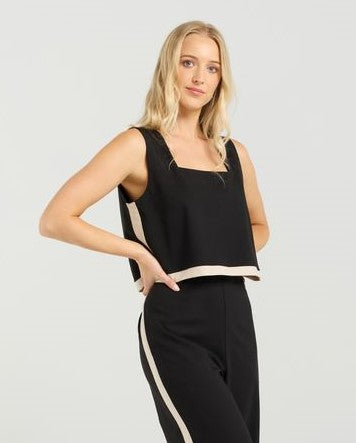 ET ALIA Priscilla Crop Noir Lines