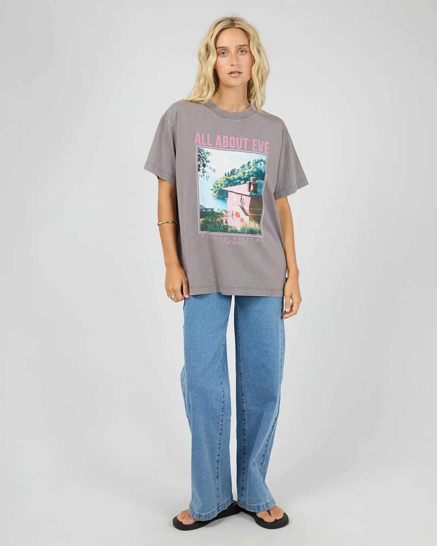 ALL ABOUT EVE Provence Relaxed Tee Charcoal