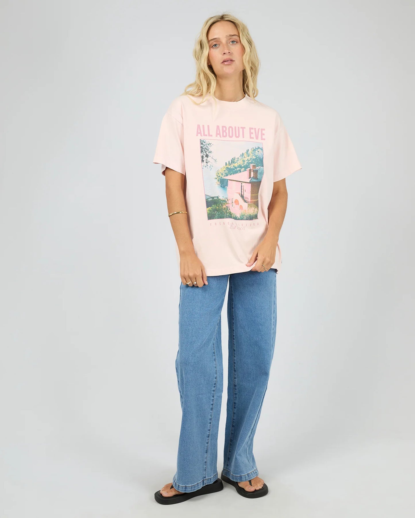 ALL ABOUT EVE Provence Relaxed Pale Pink Tee