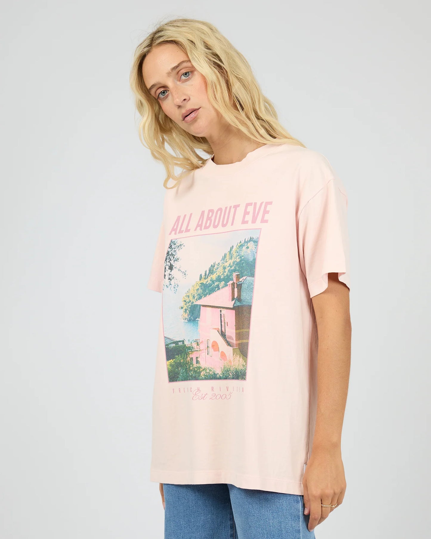 ALL ABOUT EVE Provence Relaxed Pale Pink Tee