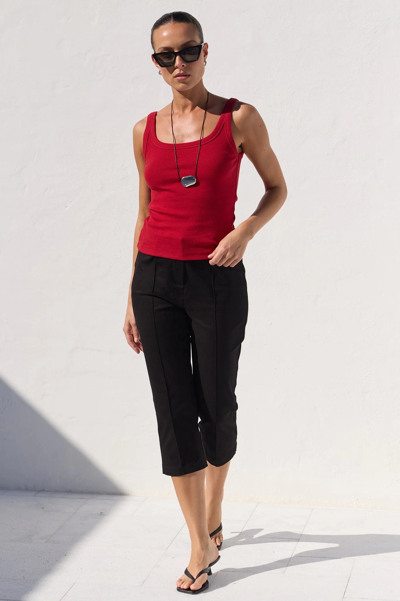 AMONG THE BRAVE Reckon Stretchy Capri Pant Black