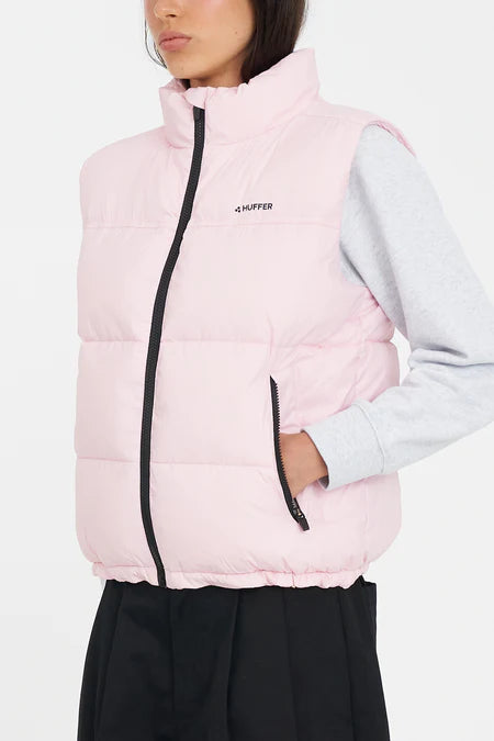 HUFFER Womens Rider Puffer Vest Petal