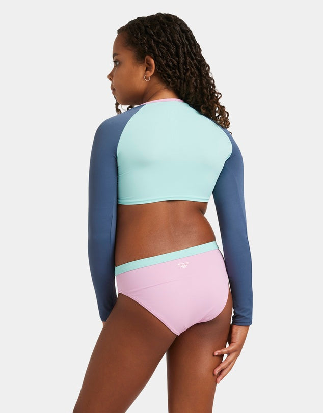 ROXY Girl Colourblock Two Piece Crop Swim Set
