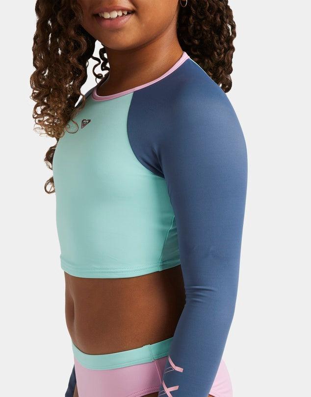 ROXY Girl Colourblock Two Piece Crop Swim Set