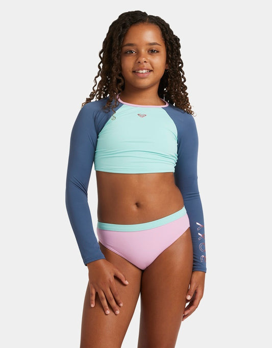 ROXY Girl Colourblock Two Piece Crop Swim Set