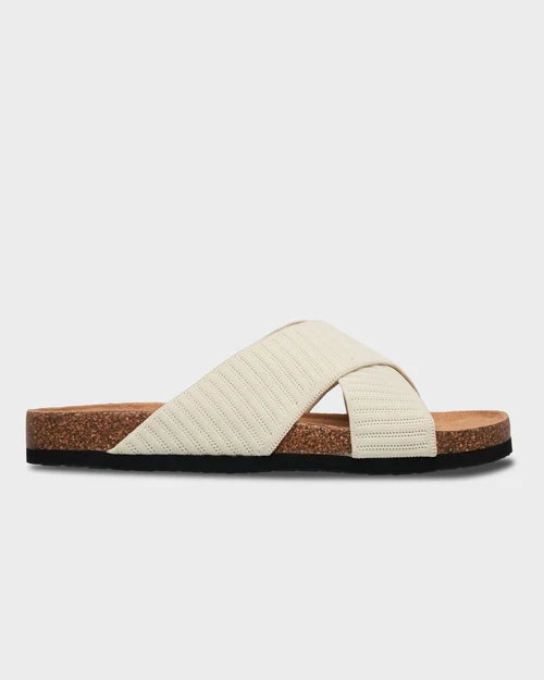 ROXY Mannae Crossed Sandal Slide Taupe