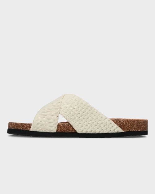 ROXY Mannae Crossed Sandal Slide Taupe