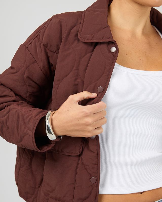 SILENT THEORY Archer Stitched Jacket Cherry