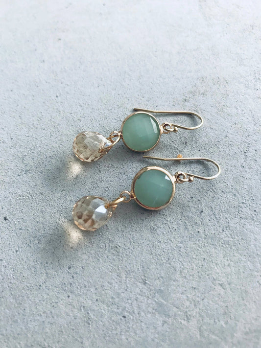 TWIGG JEWELLERY Sage Droplet Earrings