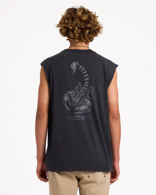 RVCA Scorpo Muscle Singlet Washed Black