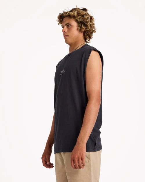 RVCA Scorpo Muscle Singlet Washed Black