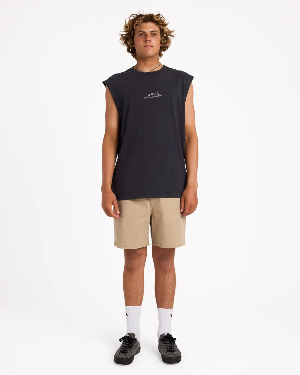 RVCA Scorpo Muscle Singlet Washed Black