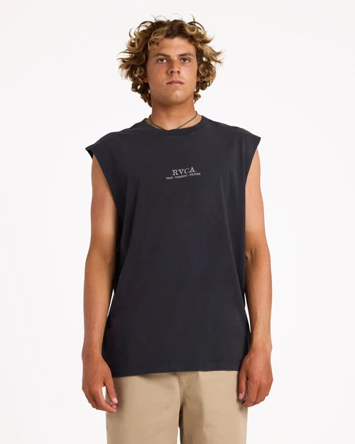 RVCA Scorpo Muscle Singlet Washed Black