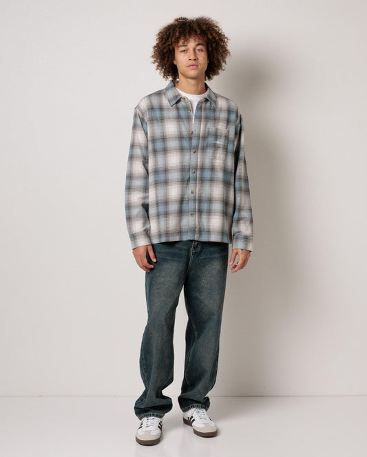 BILLABONG Script Flannel Washed Blue