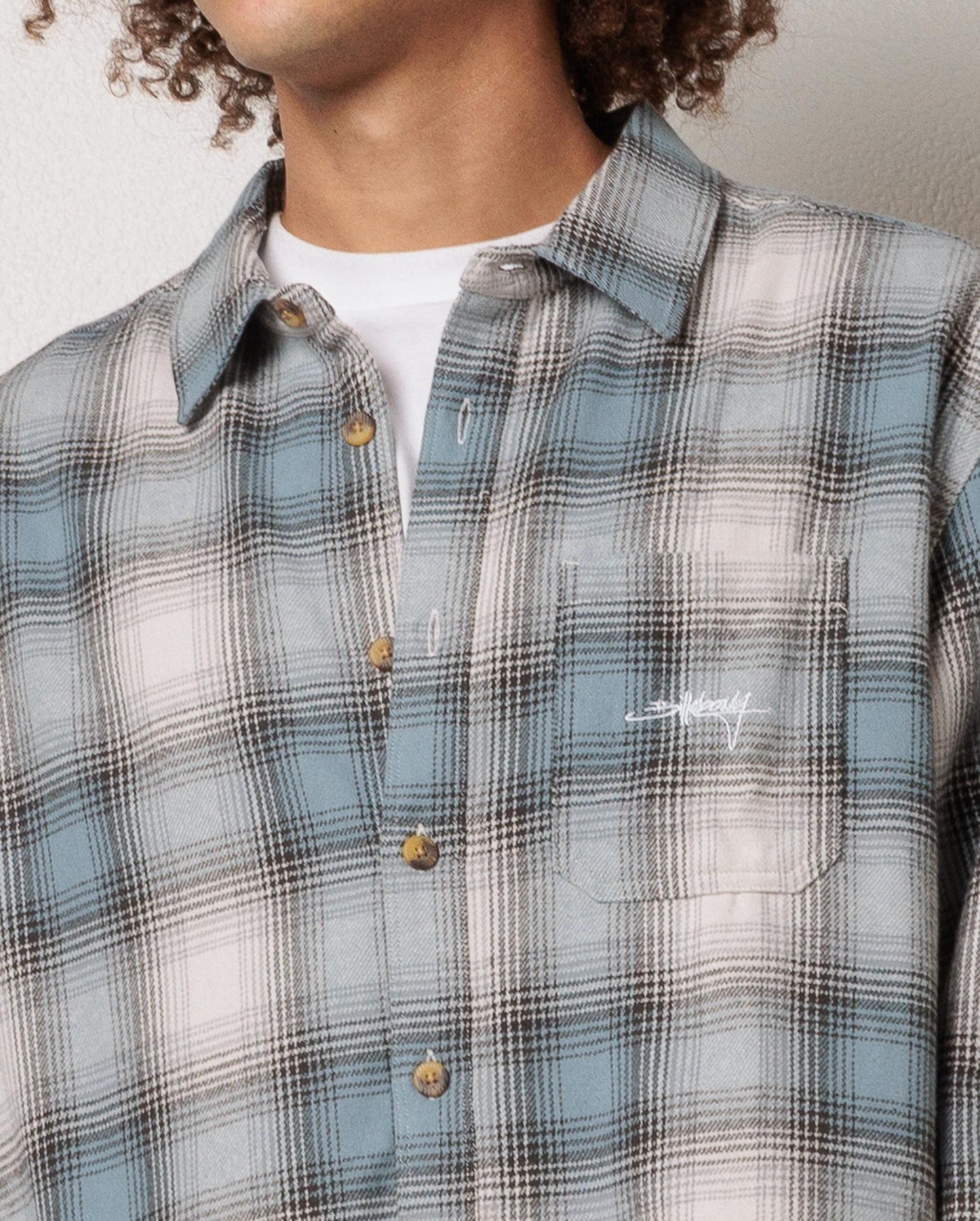 BILLABONG Script Flannel Washed Blue