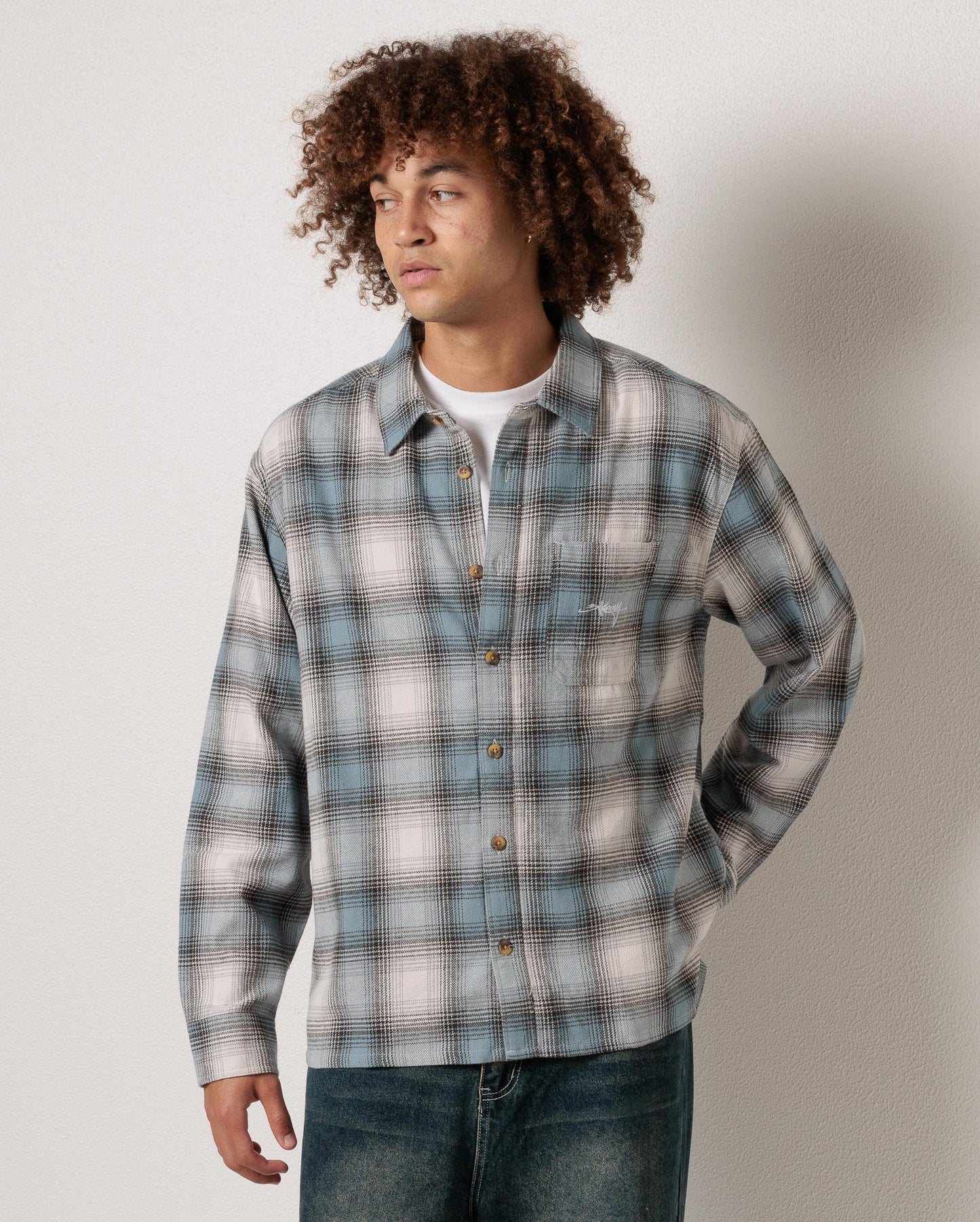 BILLABONG Script Flannel Washed Blue