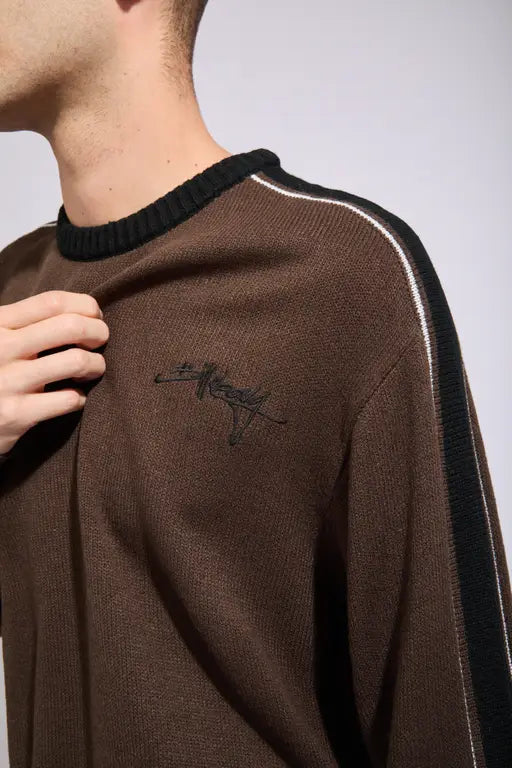 BILLABONG Script Pullover Knit Sweater Chocolate