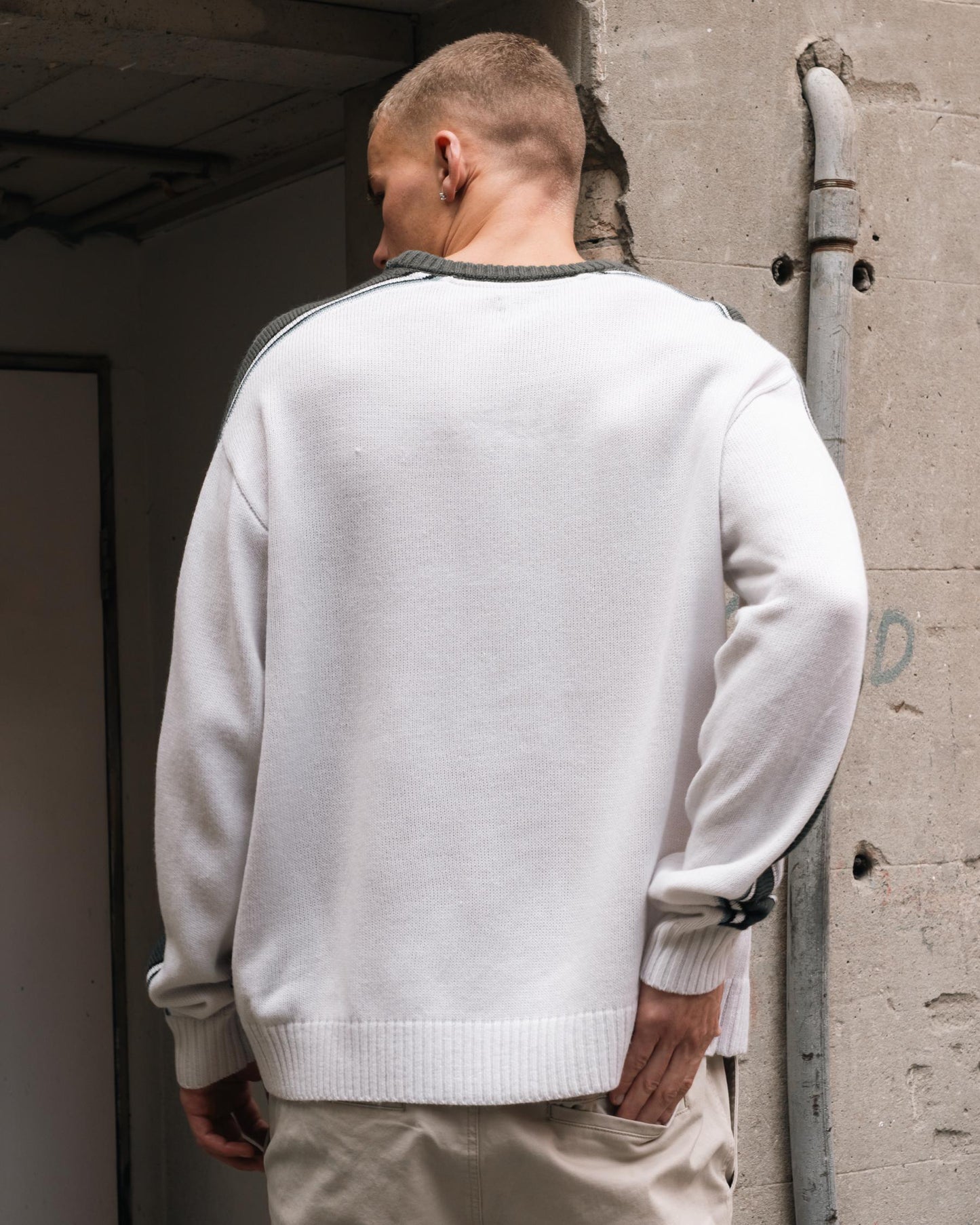 BILLABONG Script Knit Sweater Silver/Khaki