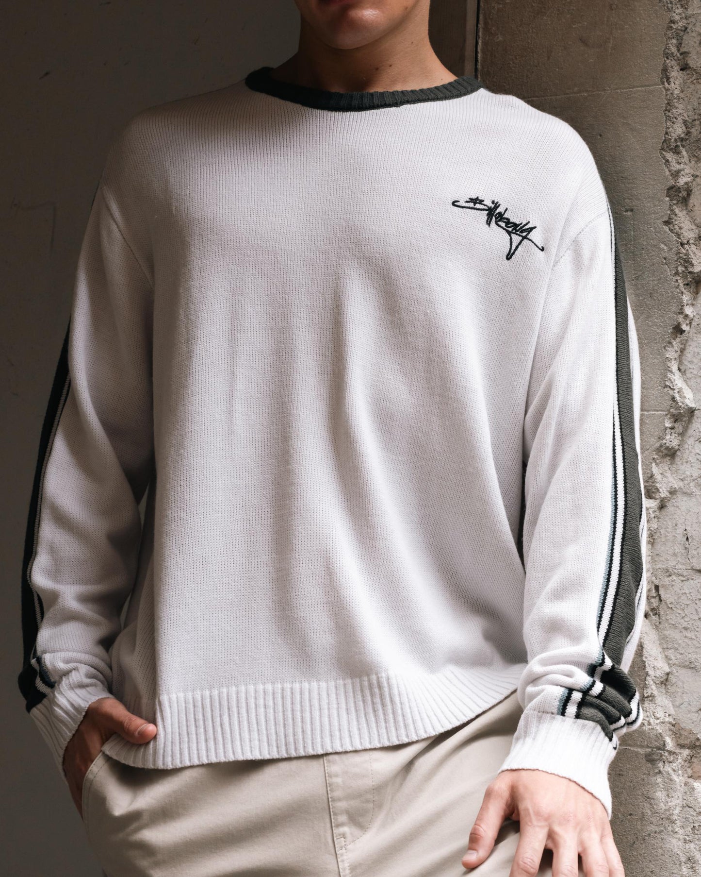BILLABONG Script Knit Sweater Silver/Khaki