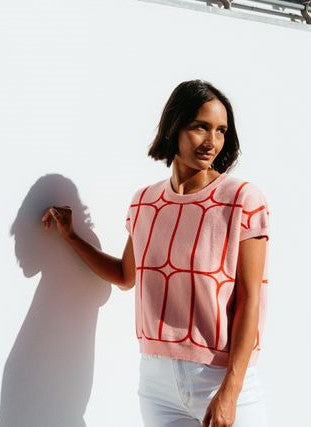 ET ALIA Sedgewick Knit Blush Trellis