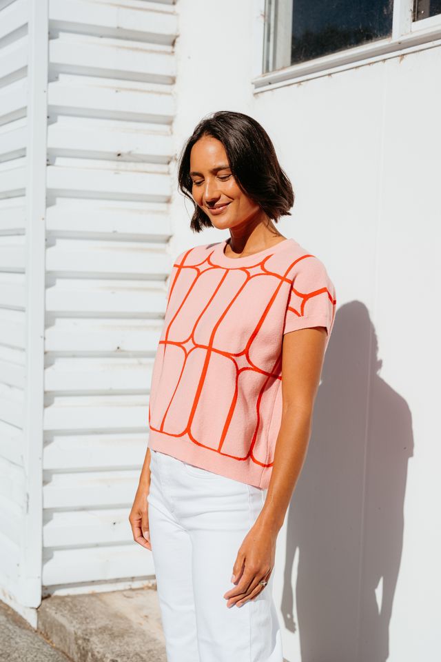 ET ALIA Sedgewick Knit Blush Trellis