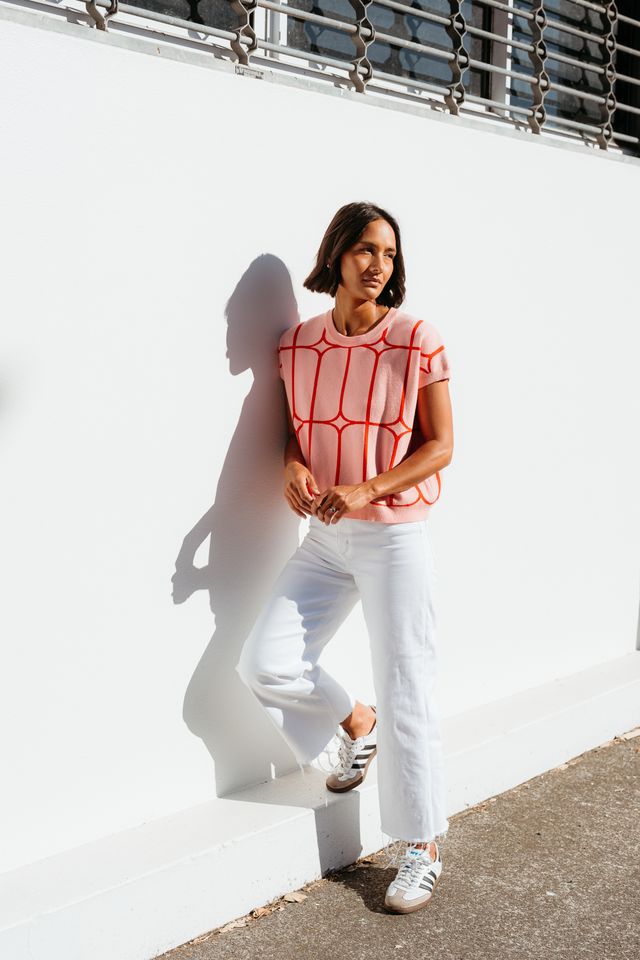 ET ALIA Sedgewick Knit Blush Trellis