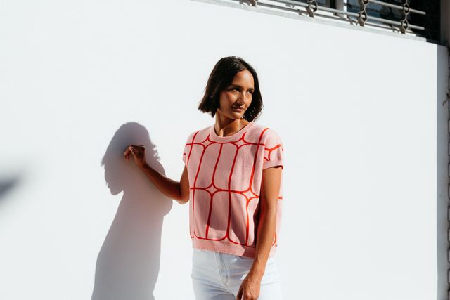 ET ALIA Sedgewick Knit Blush Trellis