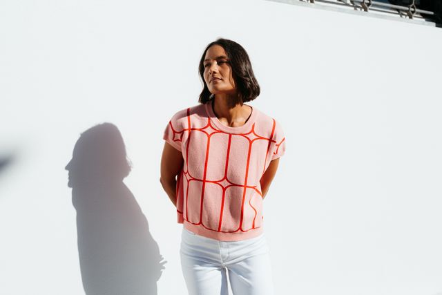 ET ALIA Sedgewick Knit Blush Trellis