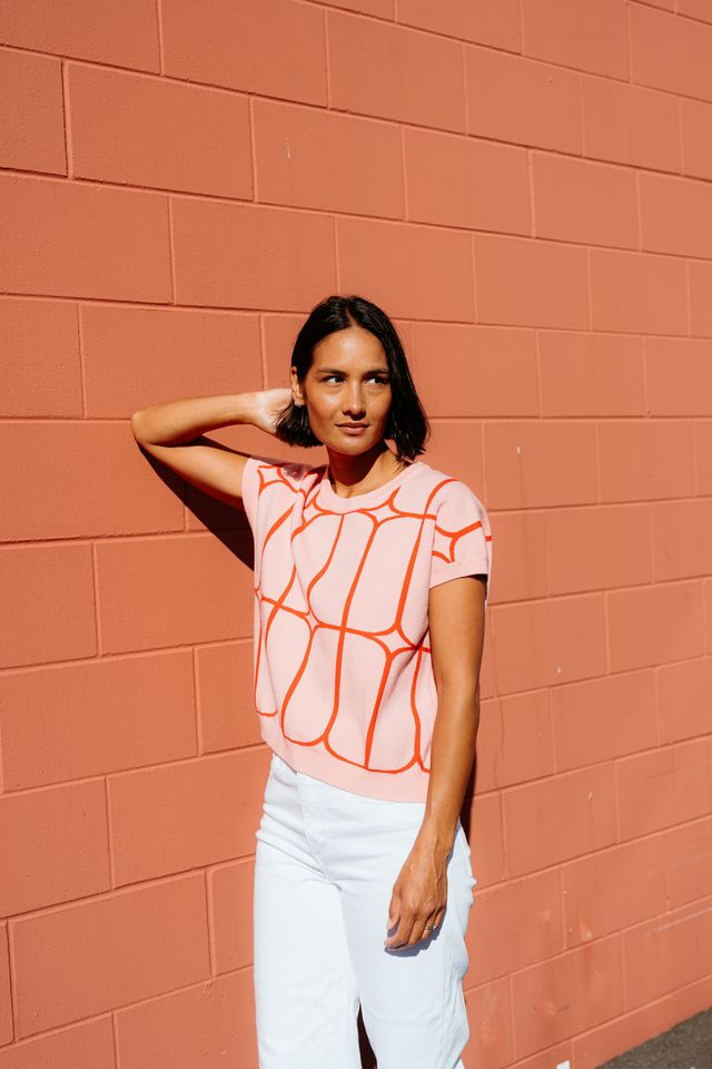 ET ALIA Sedgewick Knit Blush Trellis