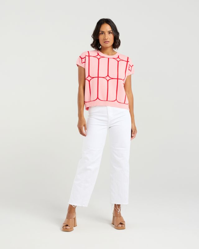 ET ALIA Sedgewick Knit Blush Trellis
