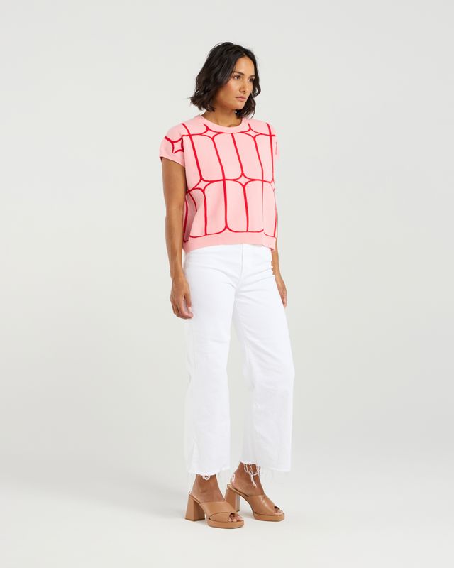 ET ALIA Sedgewick Knit Blush Trellis