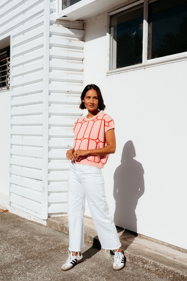 ET ALIA Sedgewick Knit Blush Trellis