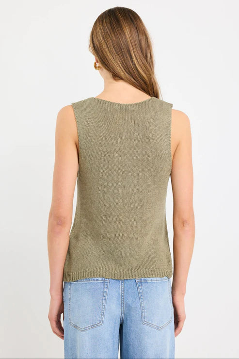 STORIES BE TOLD Settler V Neck Knit Singlet Top