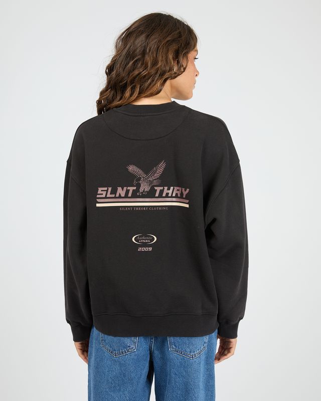 SILENT THEORY Soar Now Crew Washed Black