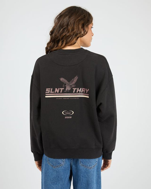 SILENT THEORY Soar Now Crew Washed Black