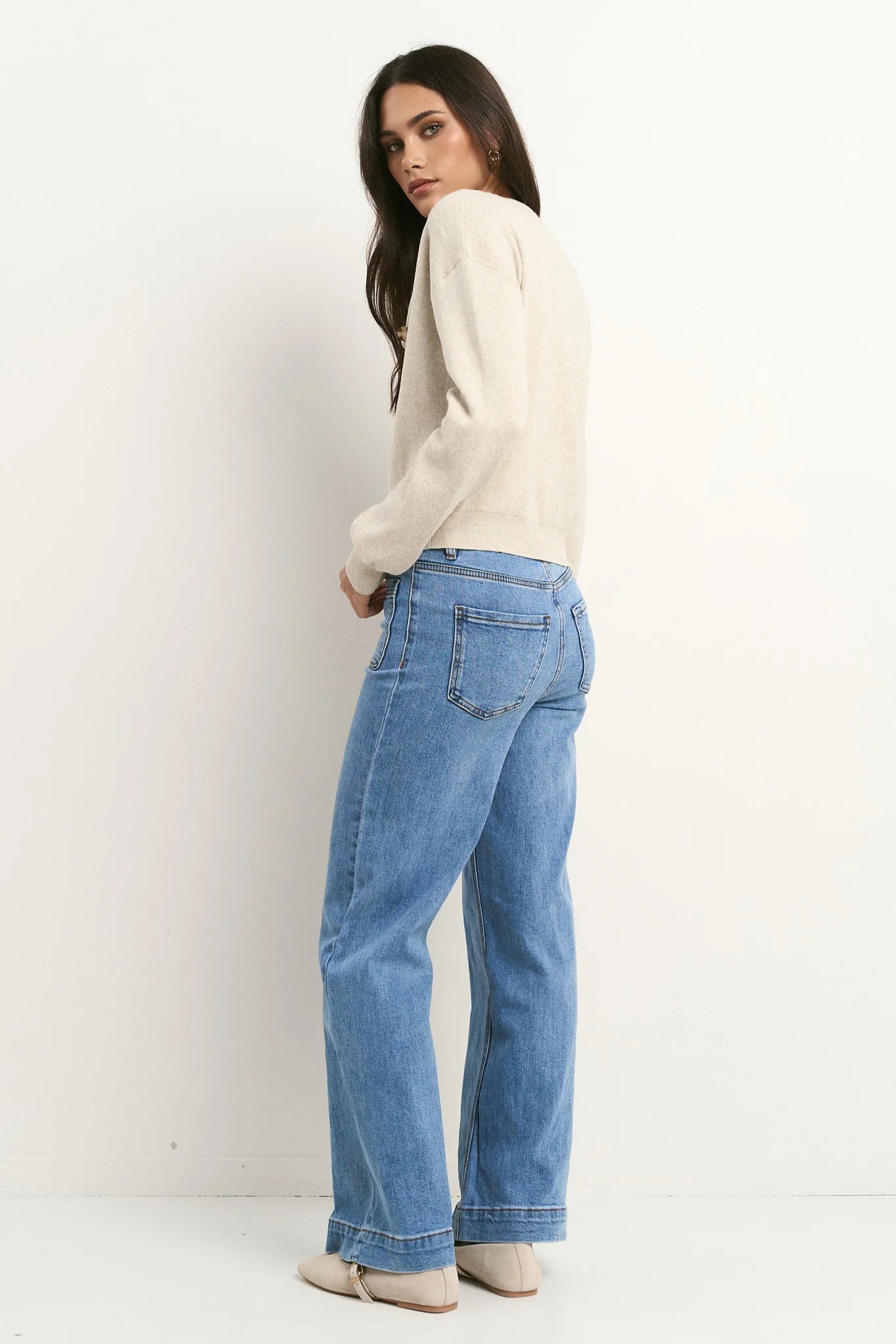 IVY+JACK Solar Oat Cotton Crew Neck Cardigan