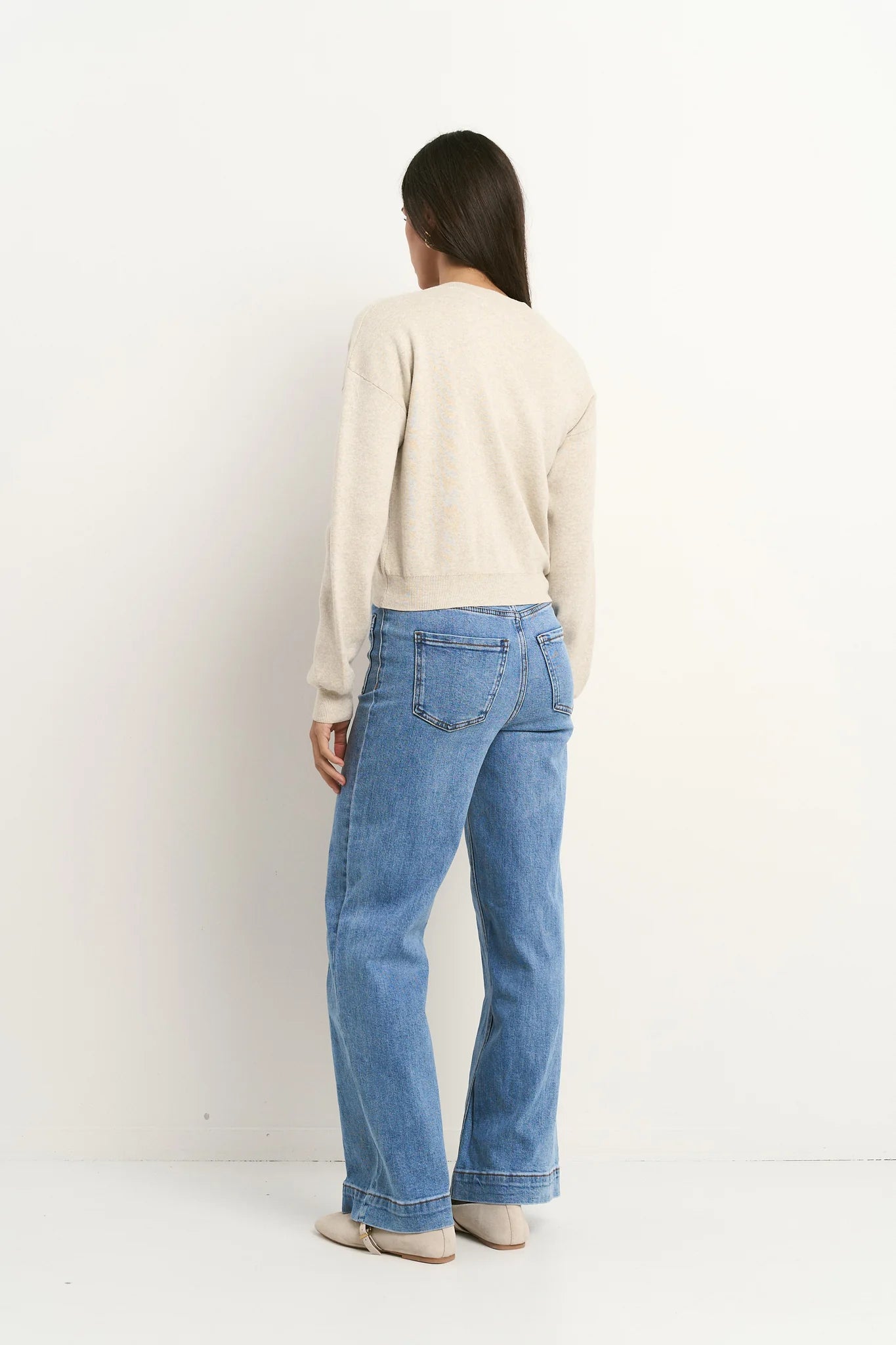 IVY+JACK Solar Oat Cotton Crew Neck Cardigan